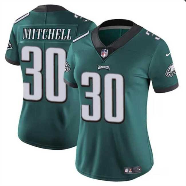 Womens Philadelphia Eagles #30 Quinyon Mitchell Green 2024 Draft Vapor Untouchable Limited Stitched Jersey Dzhi